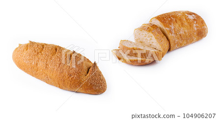 White loaf bread isolated on white 104906207