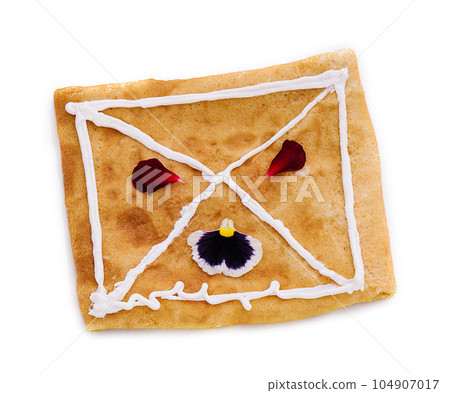 pancake concept with sour cream face pancake concept with sour cream face 104907017