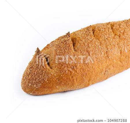 White loaf bread isolated on white White loaf bread isolated on white 104907288