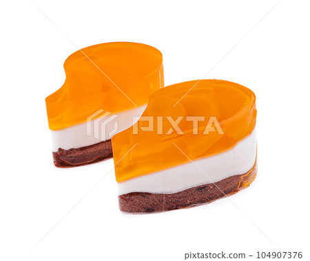 Jelly sweet dessert isolated on white Jelly sweet dessert isolated on white 104907376