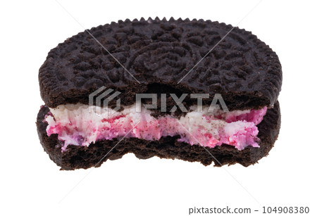 sandwich cookies with strawberry cream filling sandwich cookies with strawberry cream filling 104908380