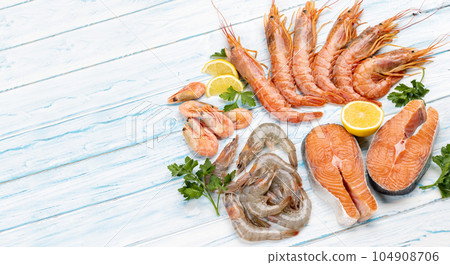 Seafood on a Table Seafood on a Table 104908706