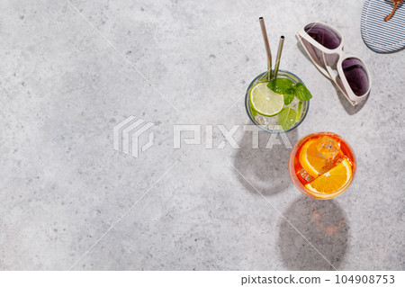 Refreshing cocktails on a sunny day 104908753