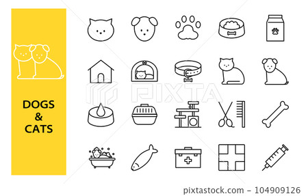 pet related icon set 104909126