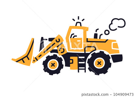 Bulldozer or Dozer as Construction Equipment and Heavy Machine for Industrial Work Vector Illustration Bulldozer or Dozer as Construction Equipment and Heavy Machine for Industrial Work Vector Illustration 104909473