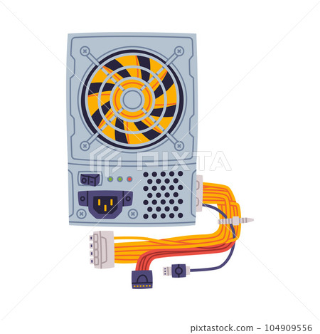 Power Supply Unit as Personal Computer Accessory and Component for Repair Vector Illustration Power Supply Unit as Personal Computer Accessory and Component for Repair Vector Illustration 104909556