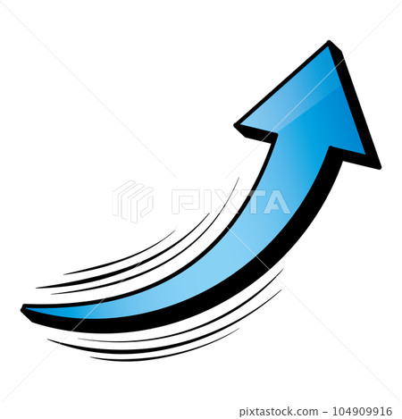 強力卡通風格立體上升箭頭單品藍色 104909916