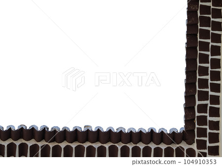 roof edging with shingles on white background roof edging with shingles on white background 104910353