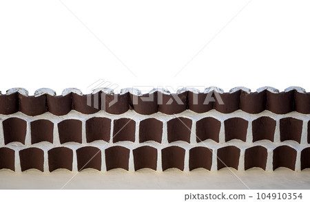 roof edging with shingles on white background 104910354