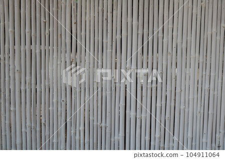 White painted bamboo wall. White painted bamboo wall. 104911064