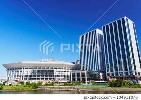 Yokohama, a commercial facility in Minatomirai under construction Yokohama, a commercial facility in Minatomirai under construction 104911870