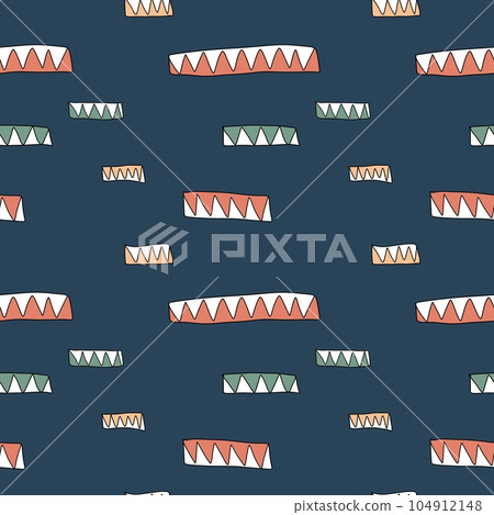 Horizontal triangle kid deep blue geometry pattern 104912148