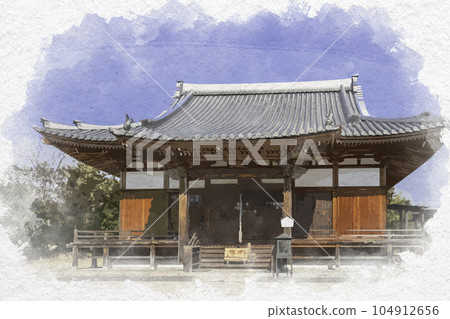 水彩風格 安藝國分寺歷史公園 安藝國分寺主殿 廣島縣東廣島市 水彩風格 安藝國分寺歷史公園 安藝國分寺主殿 廣島縣東廣島市 104912656