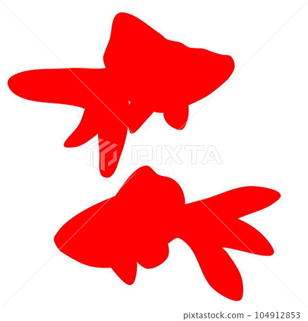 紅色金魚插圖剪影 紅色金魚插圖剪影 104912853