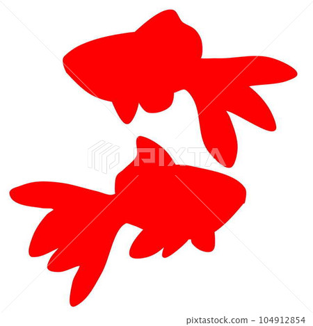 紅色金魚插圖剪影 紅色金魚插圖剪影 104912854