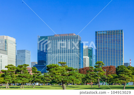 從皇宮前的廣場看東京的秋景 104913029