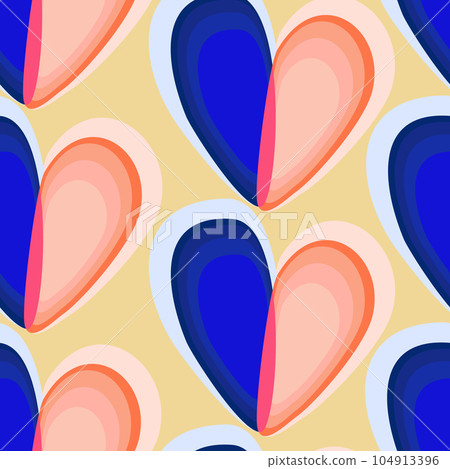 Vector seamless abstract pattern iwth decorative colorful hearts Vector seamless abstract pattern iwth decorative colorful hearts 104913396