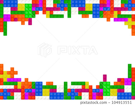 Seamless vector of building brick blocks toy like Lego. Colorful plastic toy bricks for children Brick toy design seamless for kids fashion. Vector 104913551