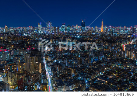 從惠比壽花園廣場看到的東京城市夜景 從惠比壽花園廣場看到的東京城市夜景 104913669