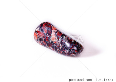 Macro mineral stone Jasper leopard on white background 104915324