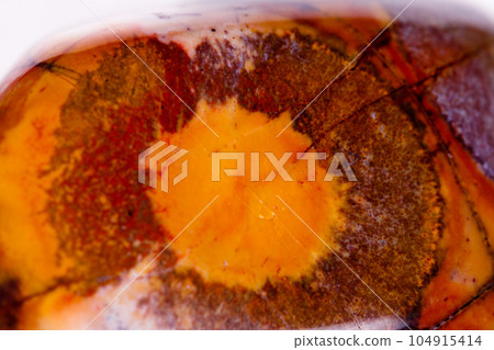 Macro mineral stone jasper "bird's eye" on white background Macro mineral stone jasper "bird's eye" on white background 104915414
