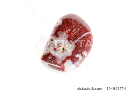 Macro mineral stone jasper on a white background 104915754