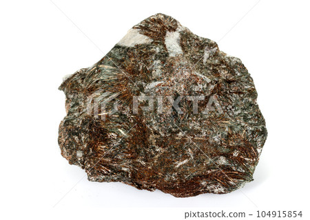Macro mineral stone astrophyllite white background Macro mineral stone astrophyllite white background 104915854