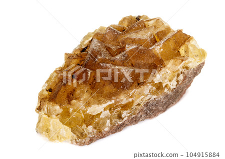 macro mineral fluorite stone on white background 104915884