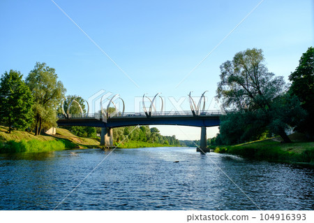 Valmiera, river Gauja bridge. One of the four city bridges 104916393