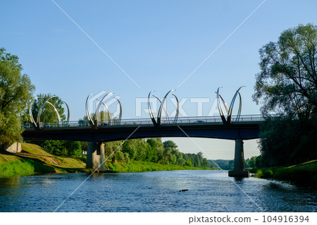 Valmiera, river Gauja bridge. One of the four city bridges 104916394