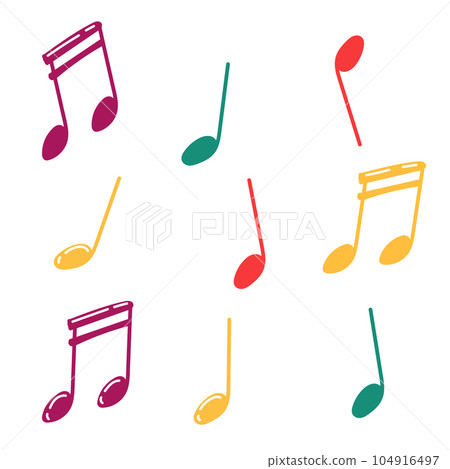 Sheet music, music, musical notes, elements are isolated on a white background. 104916497