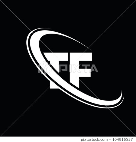 Tf logo with triangle shape and circle rounded design template • wall  stickers triangle, circle, white | myloview.com