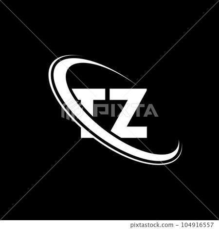 TZ logo. T Z design. White TZ letter. TZ/T Z letter logo design. Initial letter TZ linked circle uppercase monogram logo. 104916557