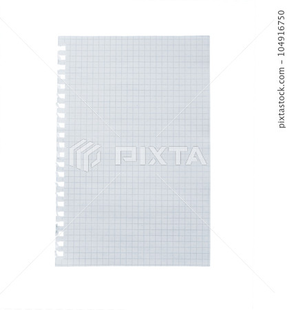close up of a white piece of paper with copyspace isolated on white background with clipping path 104916750
