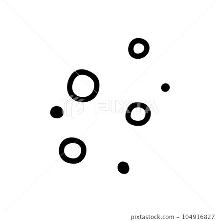 Vector abstract hand drawn cute texture cartoony round circles expression sign doodle dots Pattern. To fill a void in a drawing. movement curve directional emoticon effects design elements 104916827
