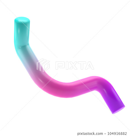 3d render shape abstract pipe metal geometric. Realistic glossy turquoise and lilac gradient luxury template decorative design illustration. Minimalist bright mockup isolated with clipping path 3d render shape abstract pipe metal geometric. Realistic glossy turquoise and lilac gradient luxury template decorative design illustration. Minimalist bright mockup isolated with clipping path 104916882