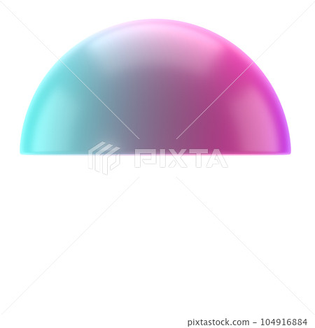 3d element semisphere metal geometric shape. Realistic glossy turquoise and lilac gradient luxury template decorative design illustration. Minimalist bright semi sphere half circle volumed round 3d element semisphere metal geometric shape. Realistic glossy turquoise and lilac gradient luxury template decorative design illustration. Minimalist bright semi sphere half circle volumed round 104916884