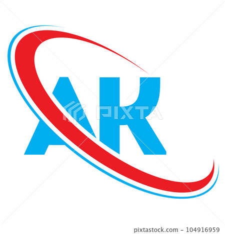 AK Letter logo design, AK Letter, AK logo. AK initial letter logo colored red and blue, Vector logo design template elements for your business or company identity. AK Letter logo design, AK Letter, AK logo. AK initial letter logo colored red and blue, Vector logo design template elements for your business or company identity. 104916959