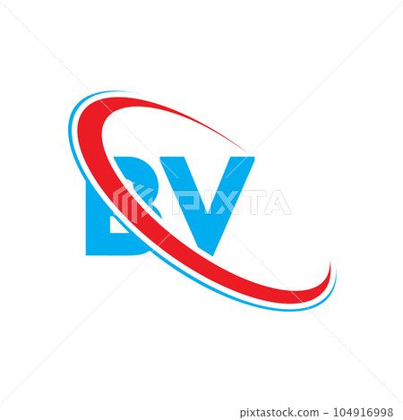 BV B V letter logo design. Initial letter BV linked circle upercase monogram logo red and blue. BVlogo, B V design BV B V letter logo design. Initial letter BV linked circle upercase monogram logo red and blue. BVlogo, B V design 104916998