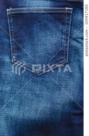 closeup detail of blue denim pocket closeup detail of blue denim pocket 104917160
