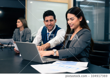 Group of business team meeting and brainstorming at office Group of business team meeting and brainstorming at office 104917369