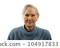 old woman on a white background 104917833