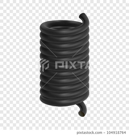 Metal spring mockup. Realistic illustration of metal spring vector mockup for on transparent background Metal spring mockup. Realistic illustration of metal spring vector mockup for on transparent background 104918764