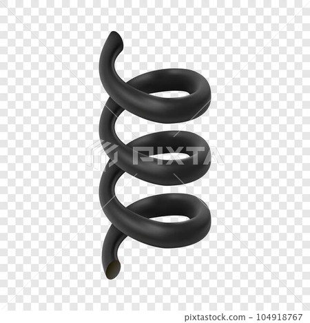 Black cable mockup. Realistic illustration of black cable vector mockup for on transparent background 104918767
