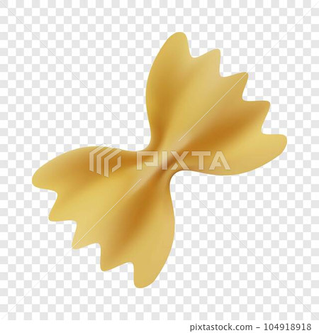 Farfalle pasta mockup. Realistic illustration of farfalle pasta vector mockup for on transparent background 104918918