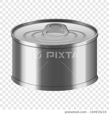 Fish tin can mockup. Realistic illustration of fish tin can vector mockup for on transparent background Fish tin can mockup. Realistic illustration of fish tin can vector mockup for on transparent background 104919219