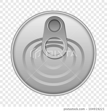 Top view tin can mockup. Realistic illustration of top view tin can vector mockup for on transparent background Top view tin can mockup. Realistic illustration of top view tin can vector mockup for on transparent background 104919221