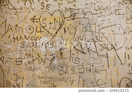 Words and signs carved in stone Words and signs carved in stone 104919235