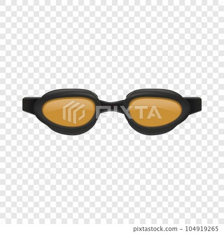 Swim glasses mockup. Realistic illustration of swim glasses vector mockup for on transparent background 104919265