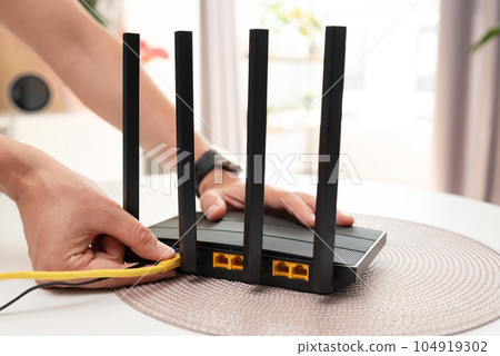 Modern wireless router, high speed internet 104919302